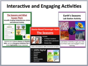 Earth's Seasons 5E Lesson | Seasons and Weather, Worksheet, Lab, Reading, image 4