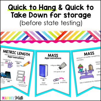 Measurement Vocabulary Bunting 4th Grade TEKS by Marvel Math, image 2