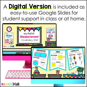 Measurement Vocabulary Bunting 4th Grade TEKS by Marvel Math, image 4