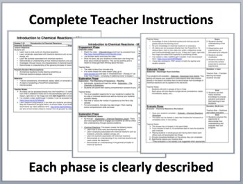 Introduction to Chemical Reactions 5E Lesson Bundle | Reactants, Products, image 3