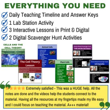 Cells and Cell Theory 5E Bundle | Activities, Lessons | Organelles, Plant Animal, image 3