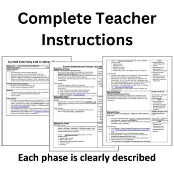 Current Electricity and Electric Circuits 5E Lesson Bundle | PhET, Worksheets, image 2