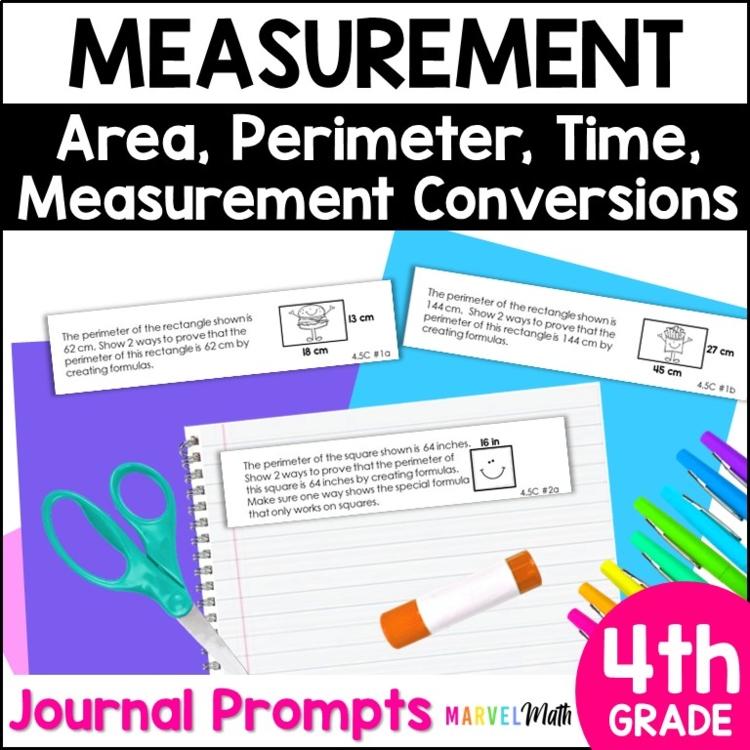 Math Journal Prompts - 4th grade Measurement TEKS