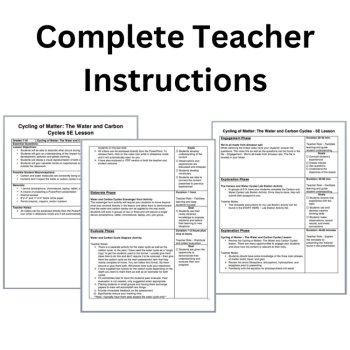 The Cycling of Matter: The Water Cycle and Carbon Cycles 5E Lesson Bundle, image 2