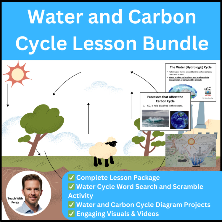 The Water Cycle and Carbon Cycle Lesson Bundle | Water Cycle Diagram Activity