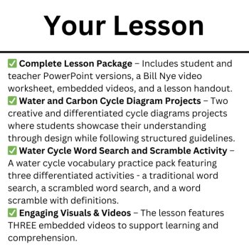 The Water Cycle and Carbon Cycle Lesson Bundle | Water Cycle Diagram Activity, image 2