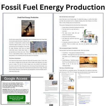 Fossil Fuel Energy Production Reading Comprehension & Questions | 6th, 7th, 8th, image 2