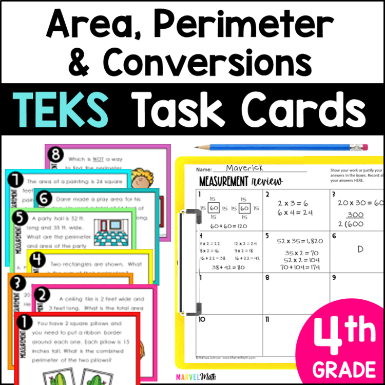 4.5C 4.5D 4.8A 4.8B 4.8C  Measurement STAAR PREP Task Cards