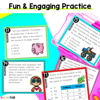 4.5C 4.5D 4.8A 4.8B 4.8C  Measurement STAAR PREP Task Cards, image 2