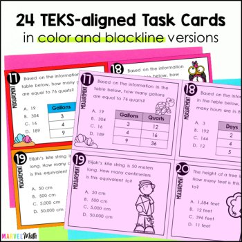 4.5C 4.5D 4.8A 4.8B 4.8C  Measurement STAAR PREP Task Cards, image 3