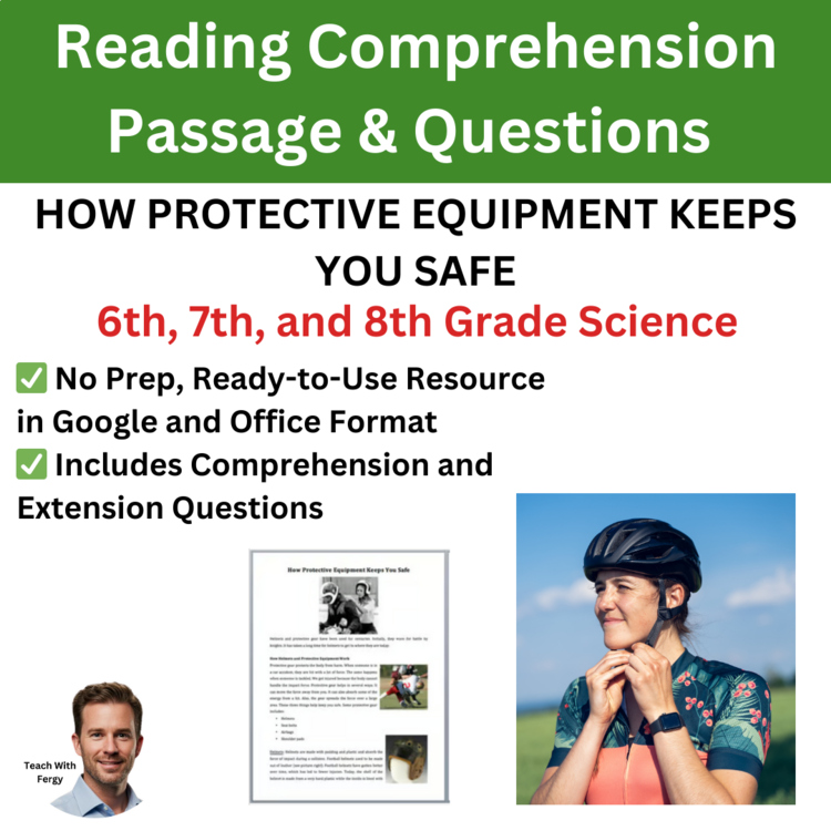 Protective Equipment Reading Comprehension Passage and Questions | 6th, 7th, 8th