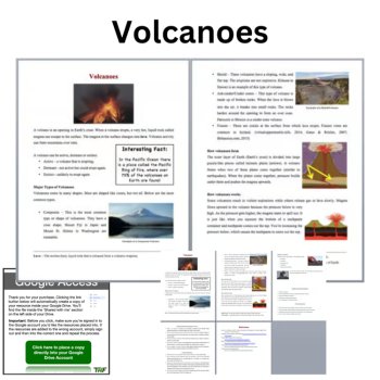 Volcanoes Reading Comprehension Passage & Questions | 6th, 7th, 8th Grade, image 2