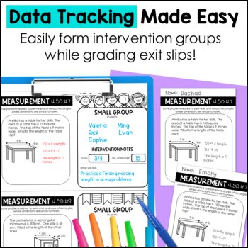 Area and Perimeter, Elapsed Time, Measurement Conversions Exit Tickets TEKS, image 2
