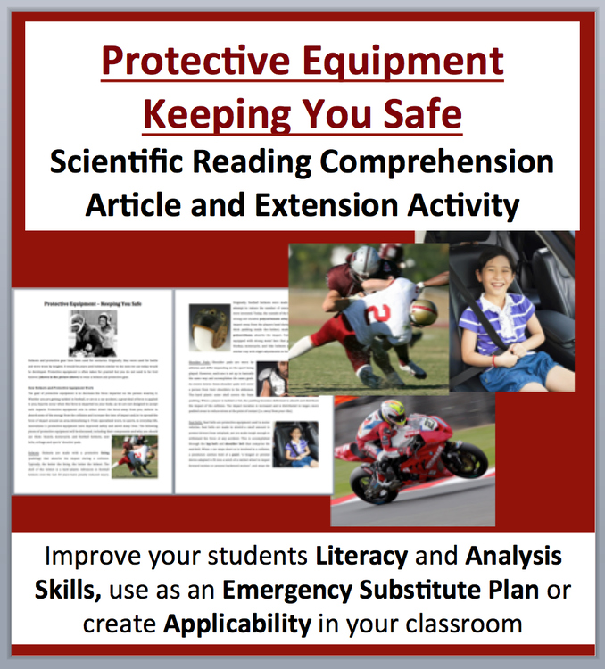Protective Equipment - Keeping you safe - Grade 8 and Up Science Reading Article