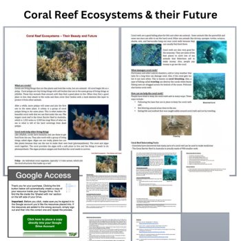 Coral Reef Ecosystems & their Future Reading Comprehension & Questions | 6, 7, 8, image 2