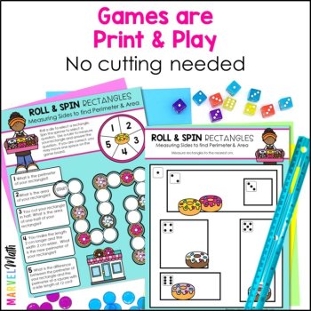 4th Grade Measurement Conversions, Area and Perimeter, Elapsed Time Games, image 3