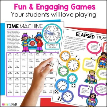 4th Grade Measurement Conversions, Area and Perimeter, Elapsed Time Games, image 4