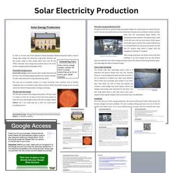 Solar Electricity Production Reading Comprehension & Questions 6th, 7th, 8th, image 2