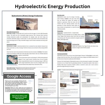 Hydroelectric Energy Production Reading Comprehension & Questions 6th, 7th, 8th, image 2