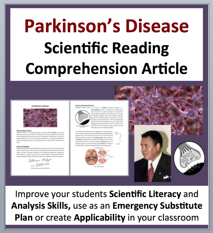 Parkinson’s Disease Reading Comprehension Passage and Questions - Grade 8 and Up
