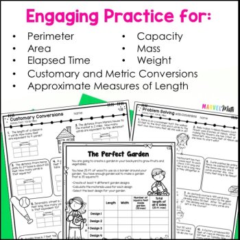 4th Grade Area, Perimeter, Elapsed Time Worksheets - Measurement TEKS, image 4