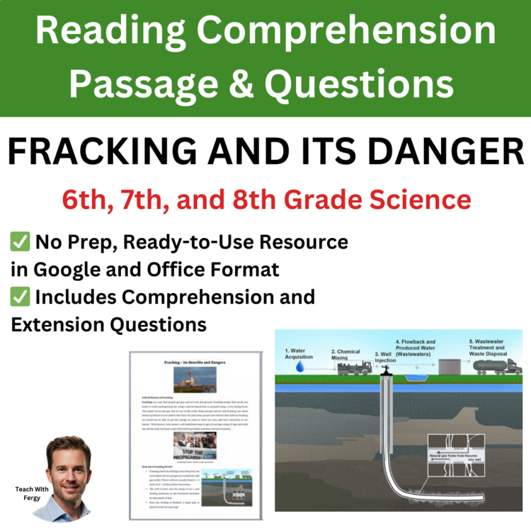 Fracking and Its Dangers Reading Comprehension Passage & Questions 6th, 7th, 8th