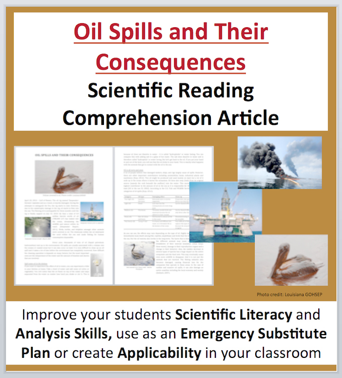 Oil Spills and Their Consequences - Science Reading Article - Grade 8 and Up