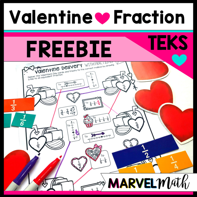 No Prep Valentine Fraction Freebie - Fractions on a Number Line and more!