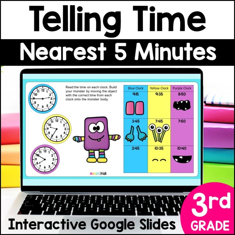 Telling Time to the Nearest 5 Minutes, Build A Monster Time Activity