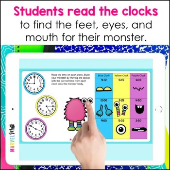Telling Time to the Nearest 5 Minutes, Build A Monster Time Activity, image 4