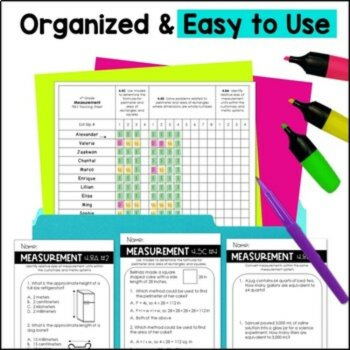 4th Grade Measurement Conversions, Area and Perimeter, Elapsed Time Unit Bundle, image 3