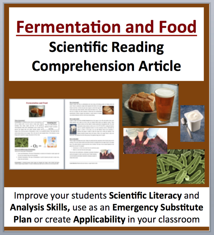 Fermentation and Food - Yogurt, Bread, and Alcohol Reading Article Grade 8 & Up