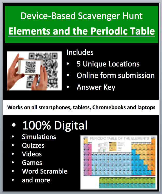 Elements and the Periodic Table - Device-Based Scavenger Hunt Activity