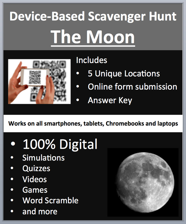 The Moon – Device-Based Scavenger Hunt Activity | Moon Phases, Misconceptions