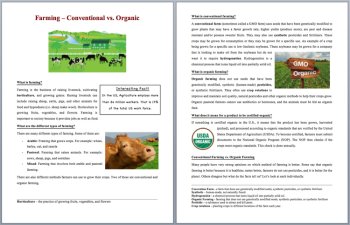 Farming: Organic vs. Conventional - Science Reading Article - Grade 8 and Up, image 2