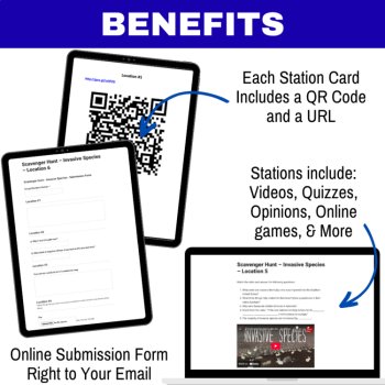 Invasive Species Scavenger Hunt Activity - Digital QR Codes, Stations, Word, PDF, image 4
