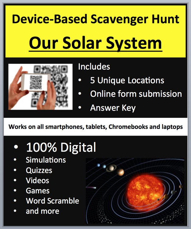 Our Solar System - Device-Based Scavenger Hunt Activity | Planets, Asteroid Belt