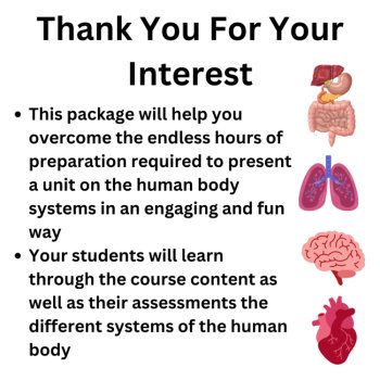 Human Body Systems Bundle Worksheets, Lessons, Activities | Body System Project, image 3