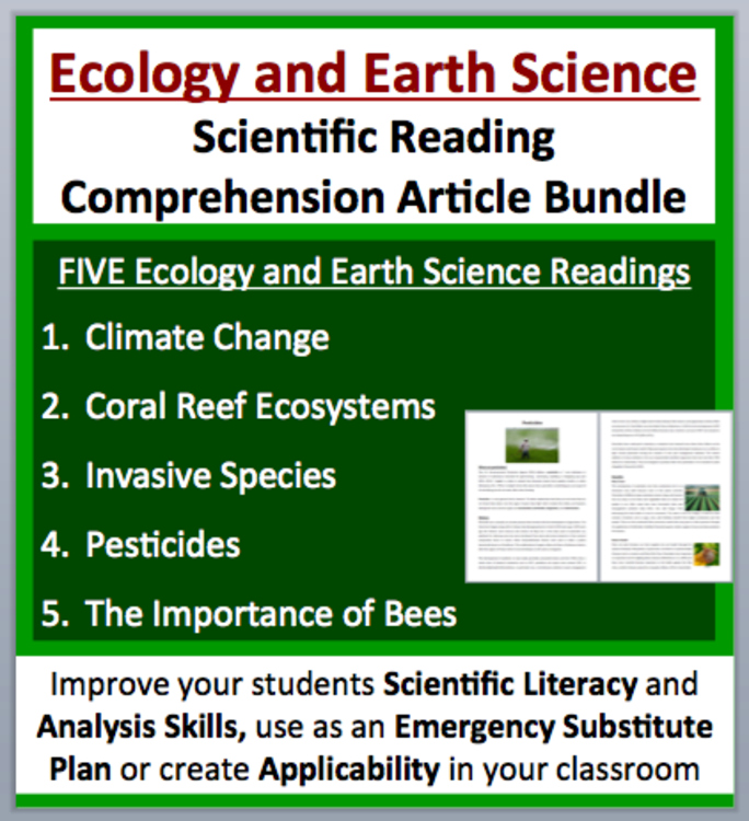 Ecology and Earth Science - Grade 8 and Up - Science Reading Article Bundle