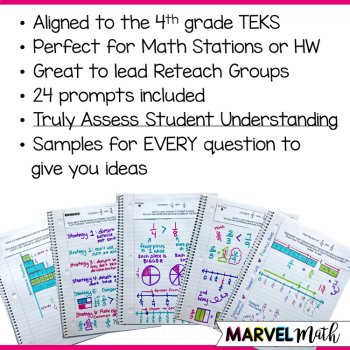 4th Grade Fraction TEKS No Prep Math Journal Prompts, image 2