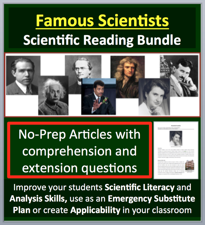 Famous Scientist Reading Comprehension Bundle | Einstein, Neil deGrasse Tyson