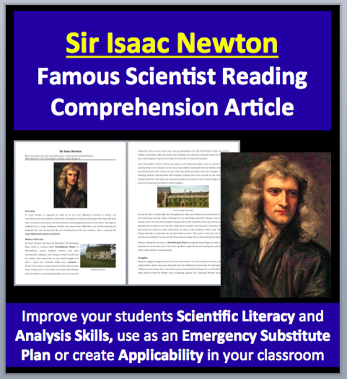Sir Isaac Newton - A Famous Scientist Reading - Google and Office Versions