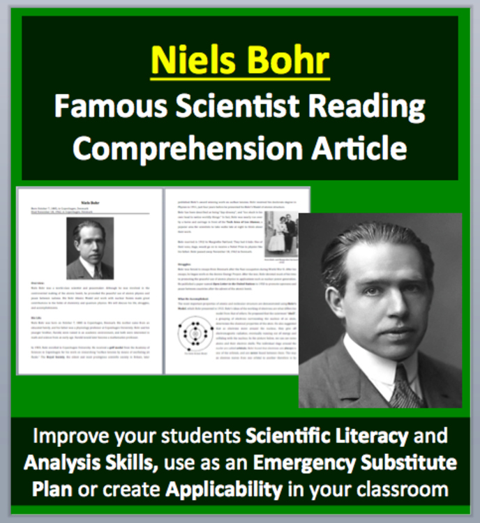 Niels Bohr - A Famous Scientist Reading - Google and Office Versions