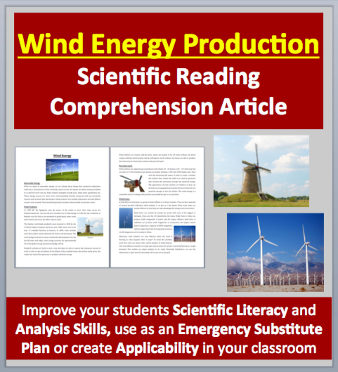 Wind Energy Production - Renewable Energy - Science Reading Article