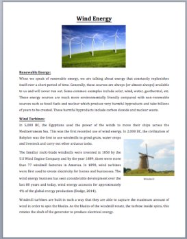 Wind Energy Production - Renewable Energy - Science Reading Article, image 2