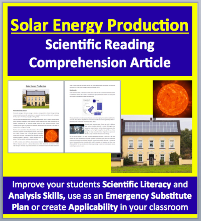 Solar Energy Production - Renewable Energy - Science Reading Article