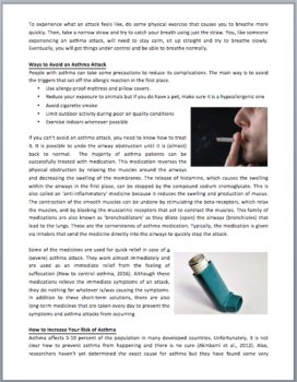 Asthma and Asthma Attacks Reading Comprehension Passage and Questions, image 3