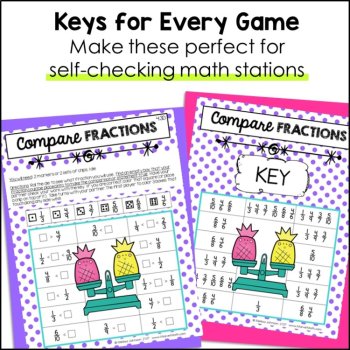 4th Grade Equivalent Fractions, Comparing Fractions, Fraction TEKS Review Games, image 4