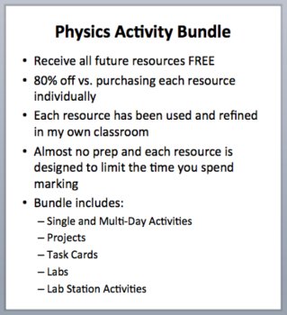 Physics - Single and Multi-day Activity, Project, Task Card and Lab Bundle, image 2