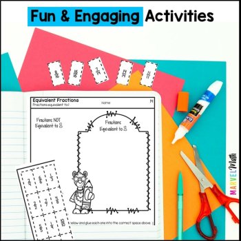 Equivalent Fractions, Decomposing Fractions, Comparing Fractions Worksheets, image 3